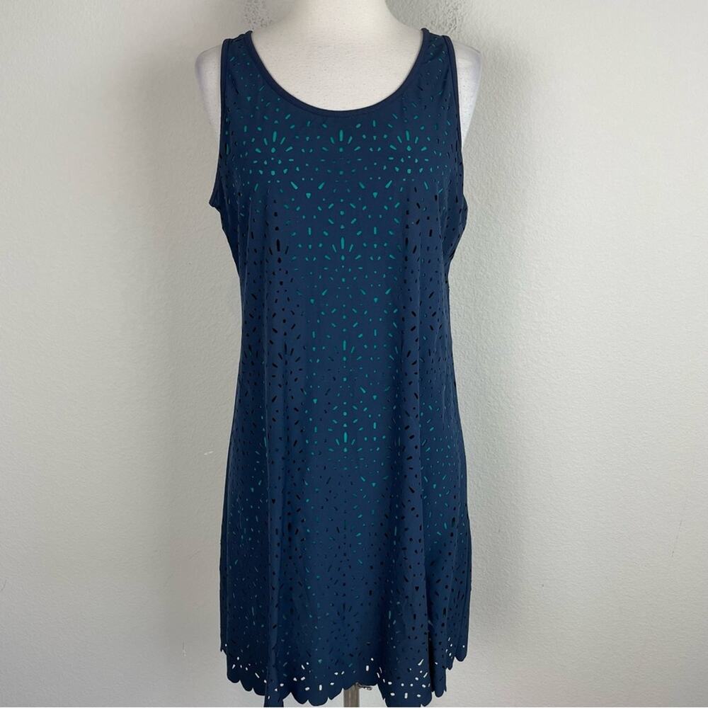 Title Nine Navy and Teal Sleeveless Dress